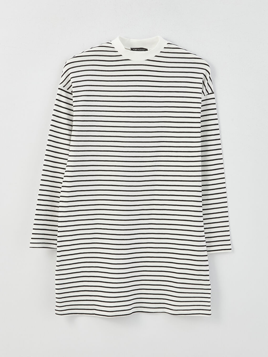 Tunique en Sweatshirt à Rayures à Manches Longues pour Femmes avec Col Cheminée-4