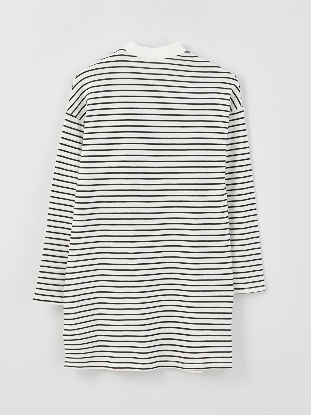 Tunique en Sweatshirt à Rayures à Manches Longues pour Femmes avec Col Cheminée-5