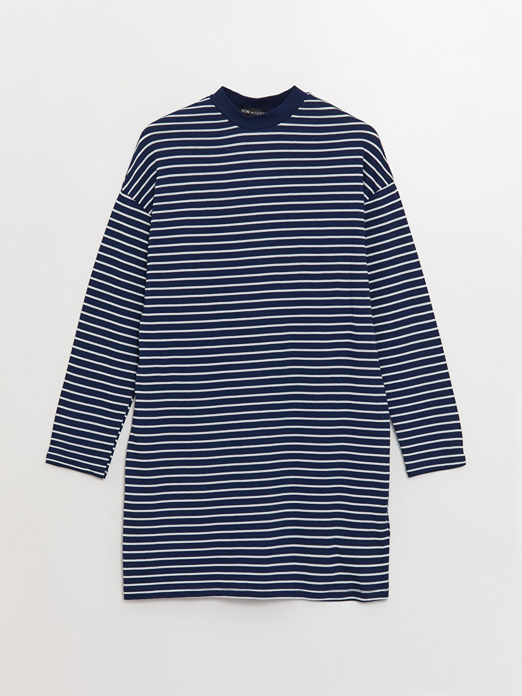 Tunique en Sweatshirt à Rayures à Manches Longues pour Femmes avec Col Cheminée-5