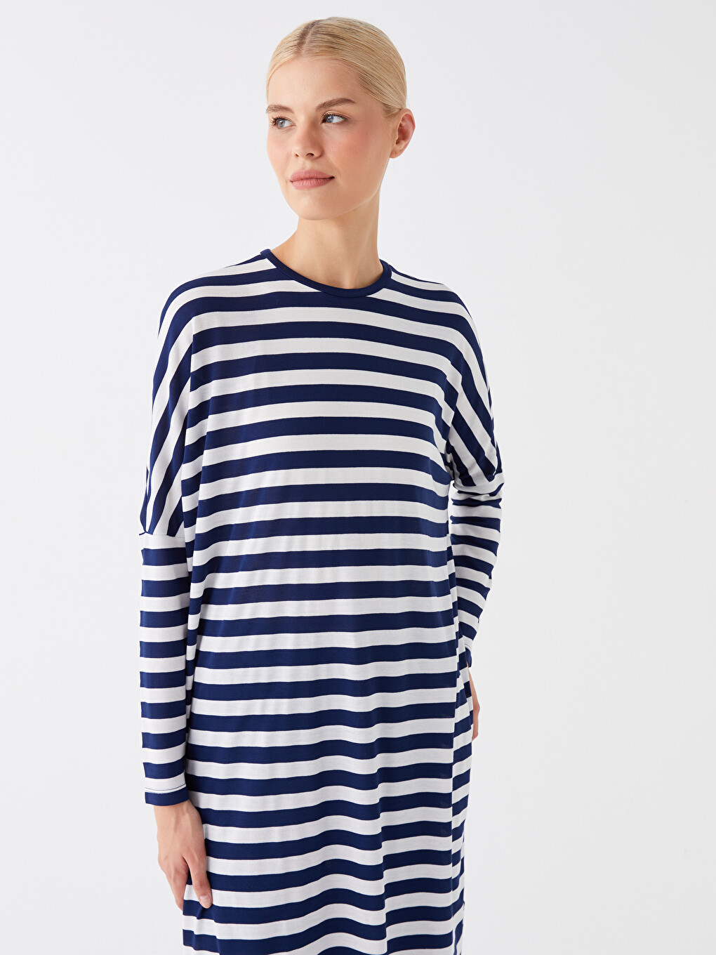 Striped Oversize Women's Sweatshirt Tunic-4