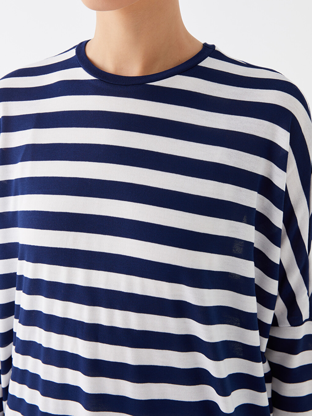 Striped Oversize Women's Sweatshirt Tunic-5