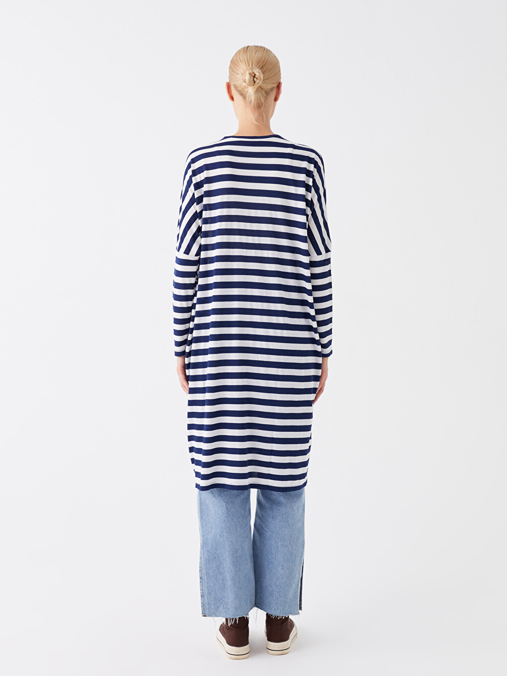 Striped Oversize Women's Sweatshirt Tunic-7