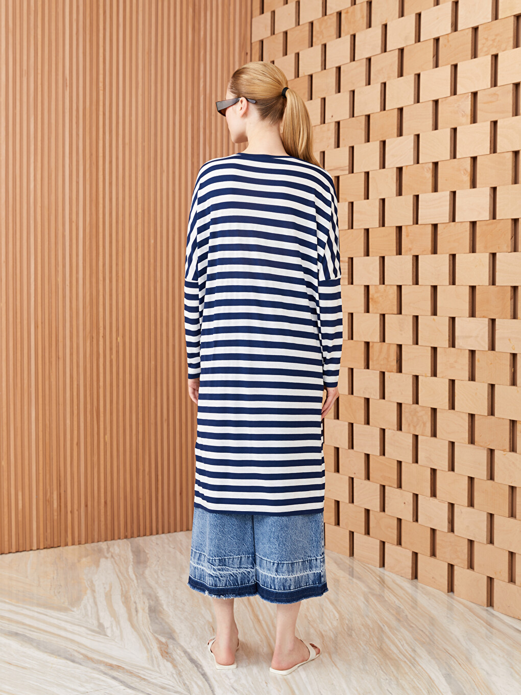 Striped Oversize Women's Sweatshirt Tunic-2