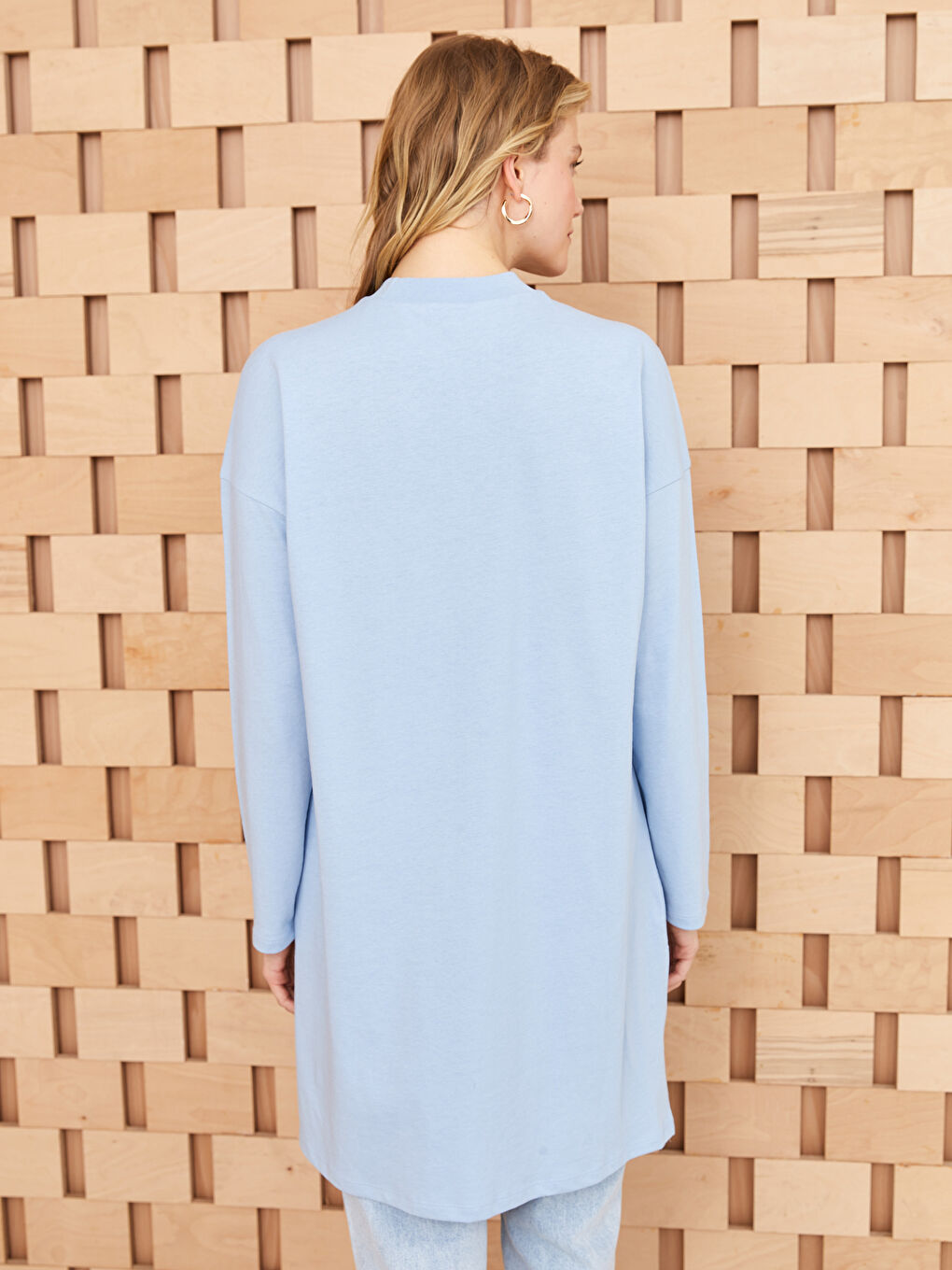 Standing Collar Embroidered Long Sleeve Women's Tunic-4