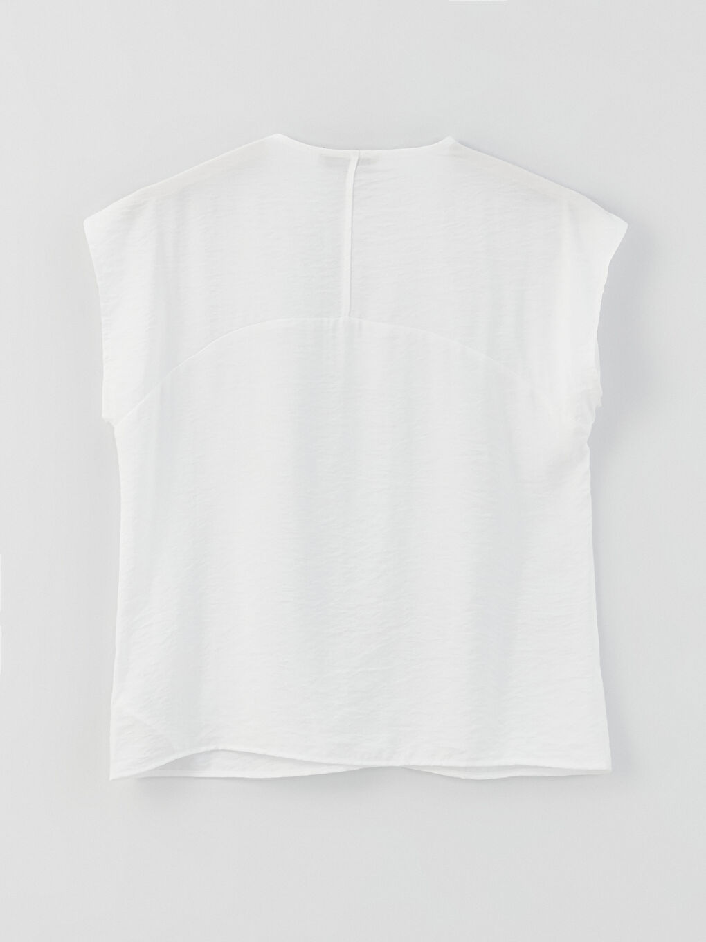 Crew Neck Plain Short Sleeve Women's Blouse-1