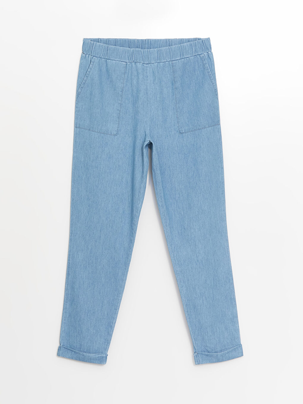 Elasticated Waist Straight Fit Women's Jeans-5