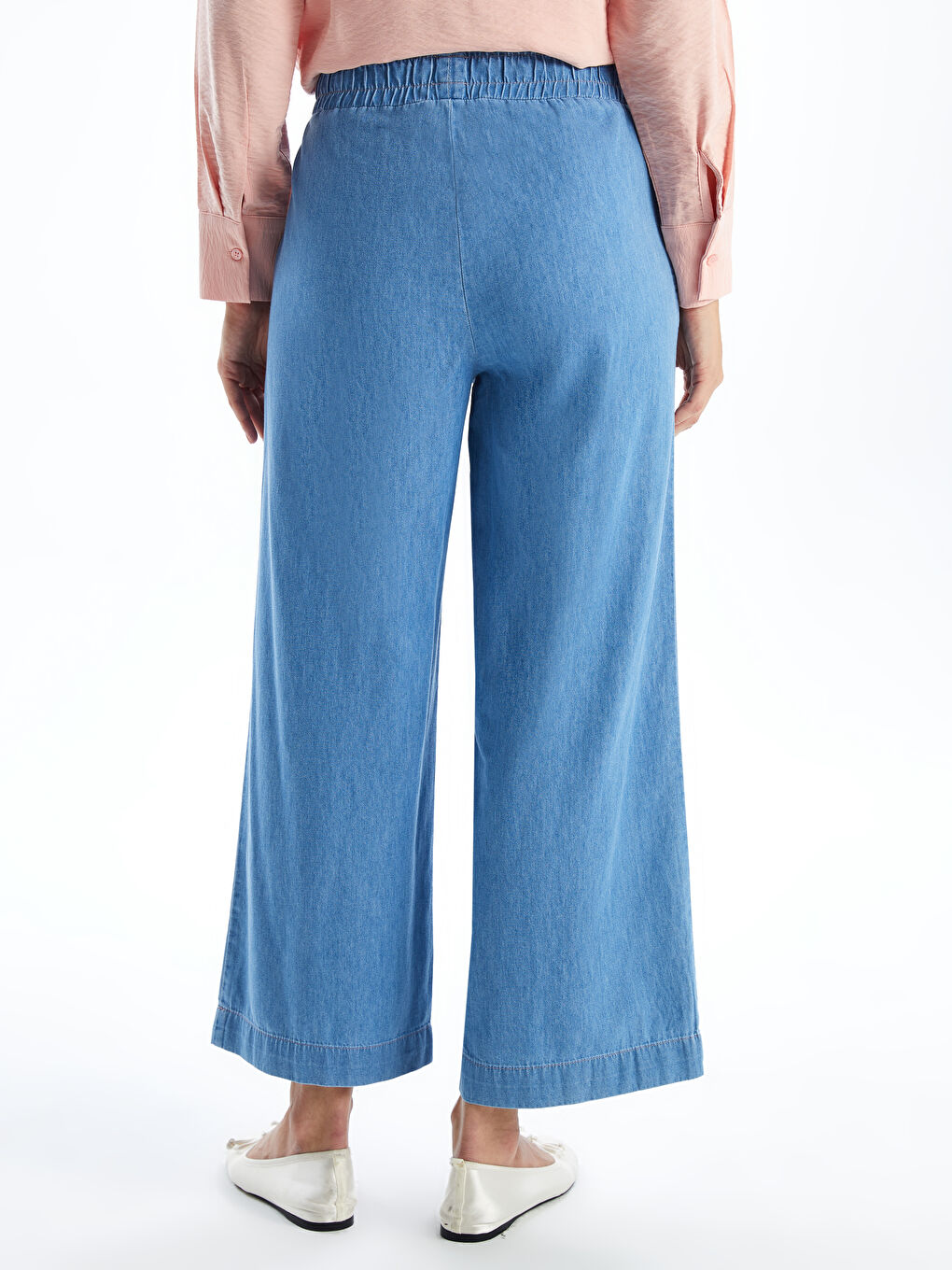 Elasticated Waist Straight Fit Women's Jeans-3