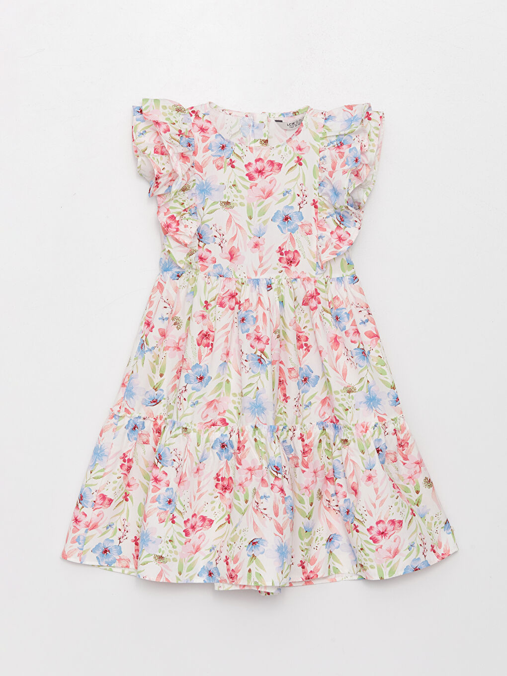 Karışık Bisiklet Yaka Kız Çocuk Elbise