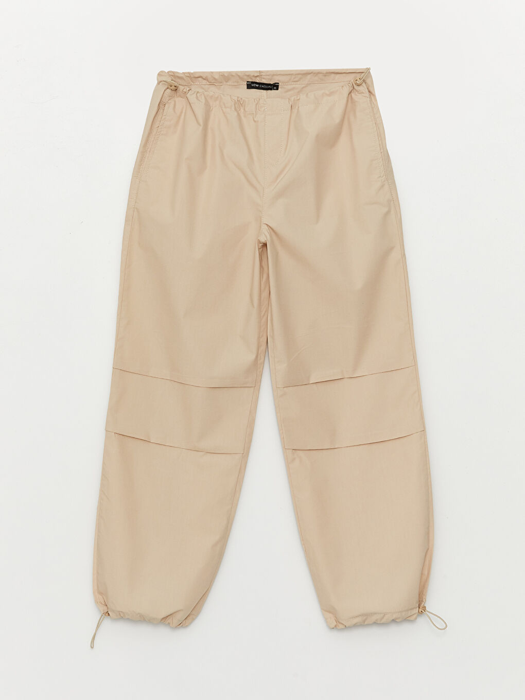 Pantalon en Tissu de Parachute Uni à Taille Élastiquée pour Femmes-5