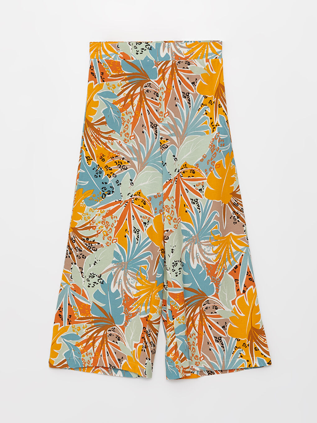 Elastic Waist Patterned Linen Blend Women's Capri Pants -S3IV18Z8-LQB