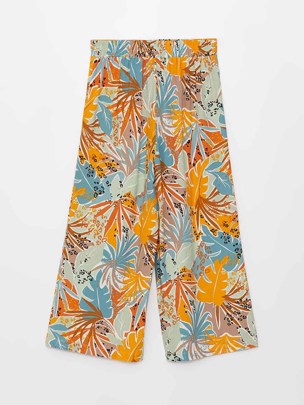 Elastic Waist Patterned Linen Blend Women's Capri Pants -S3IV18Z8-LQB
