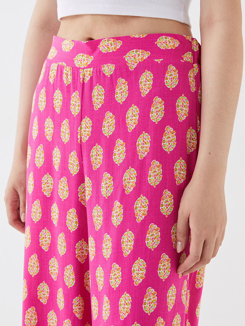 Elasticated Waist Relaxed Fit Women's Trousers-1