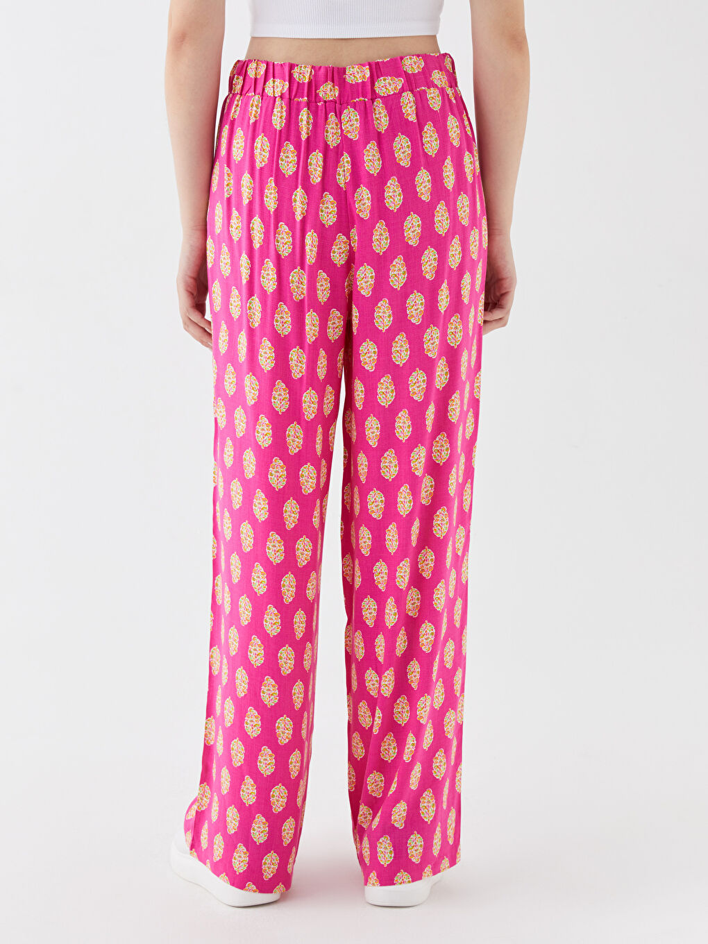 Elasticated Waist Relaxed Fit Women's Trousers-3