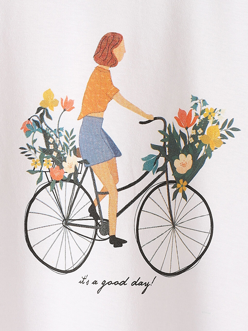 Crew Neck Printed Women's T-Shirt-3