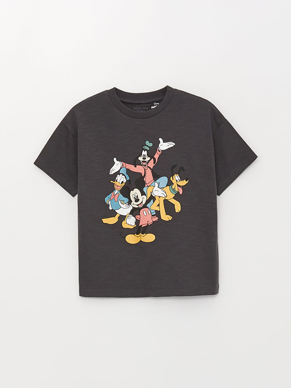 Crew Neck Short Sleeve Mickey Mouse Printed Baby Boys' T-Shirt