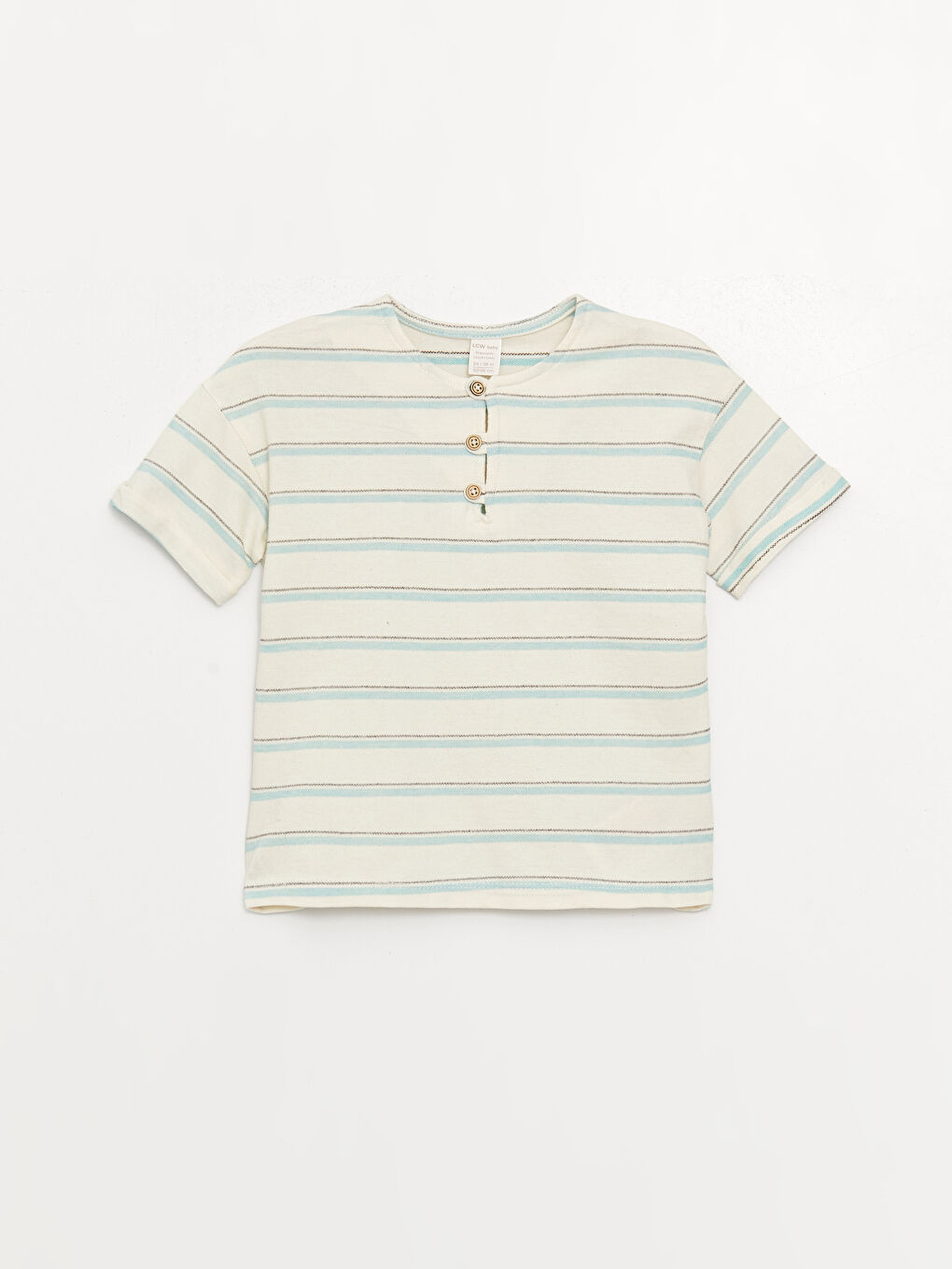 Turkuaz Bisiklet Yaka Erkek Bebek Tişört-3