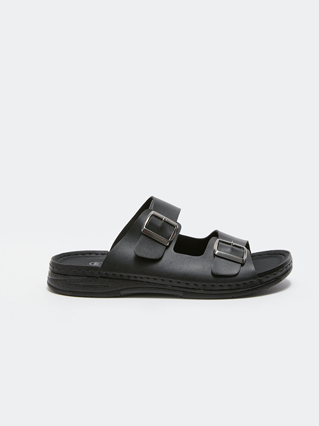 Faux Leather Double Strap Men's Slippers-1