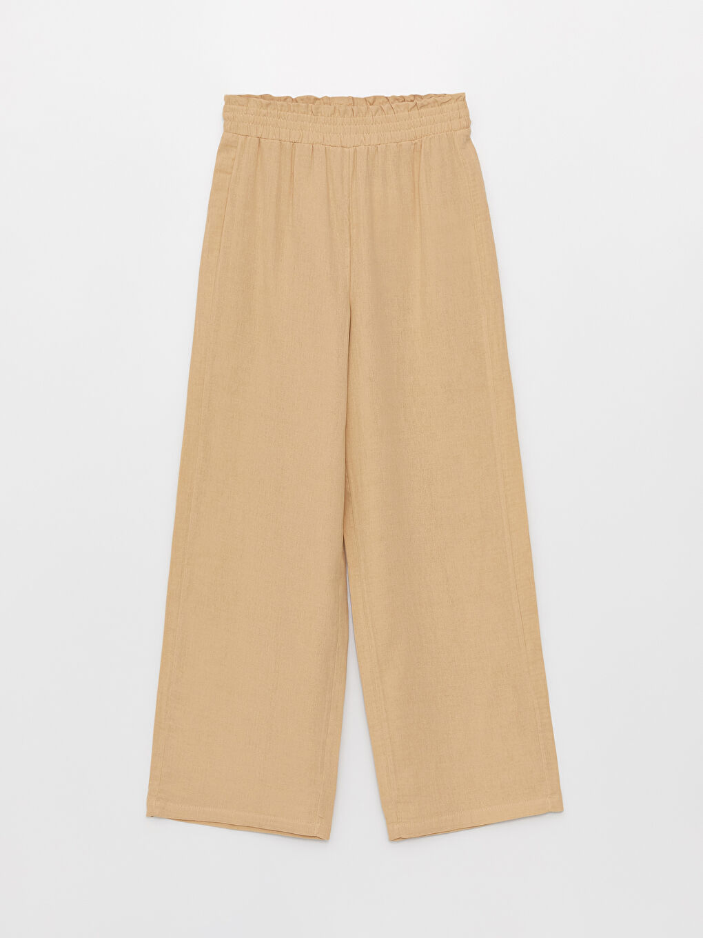 Elasticated Waist Plain Muslin Women's Trousers-5