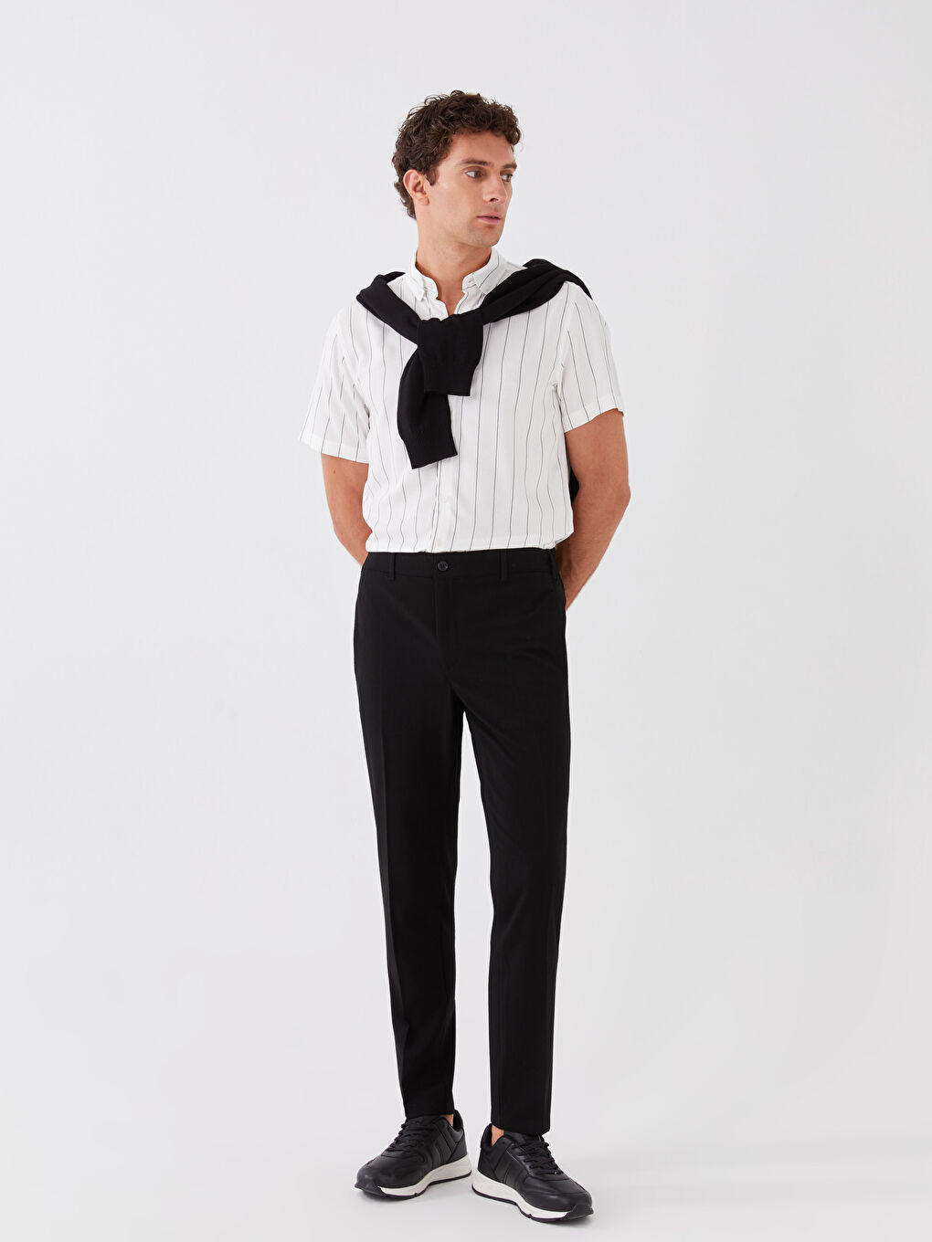 Siyah Slim Fit Erkek Pantolon-1