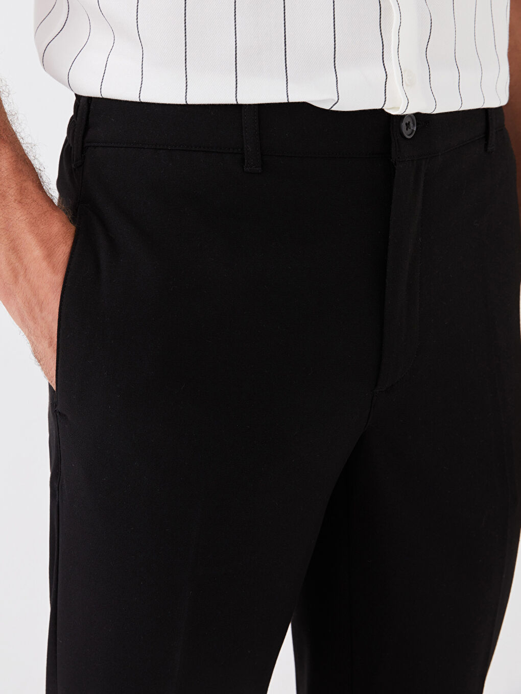 Siyah Slim Fit Erkek Pantolon-3