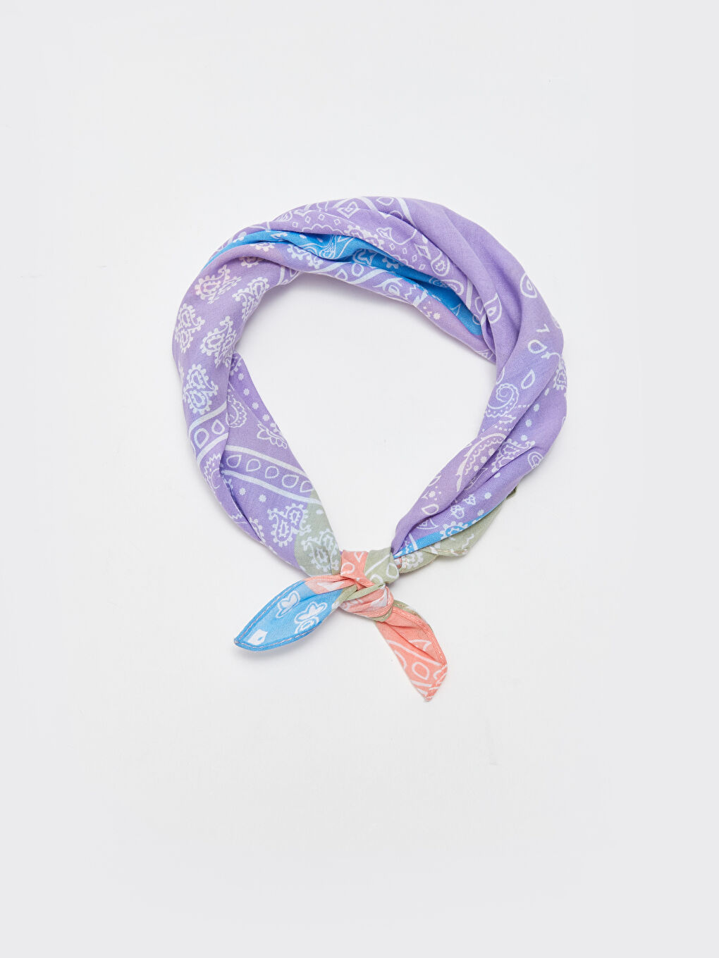 Mavi Desenli Kadın Bandana-3