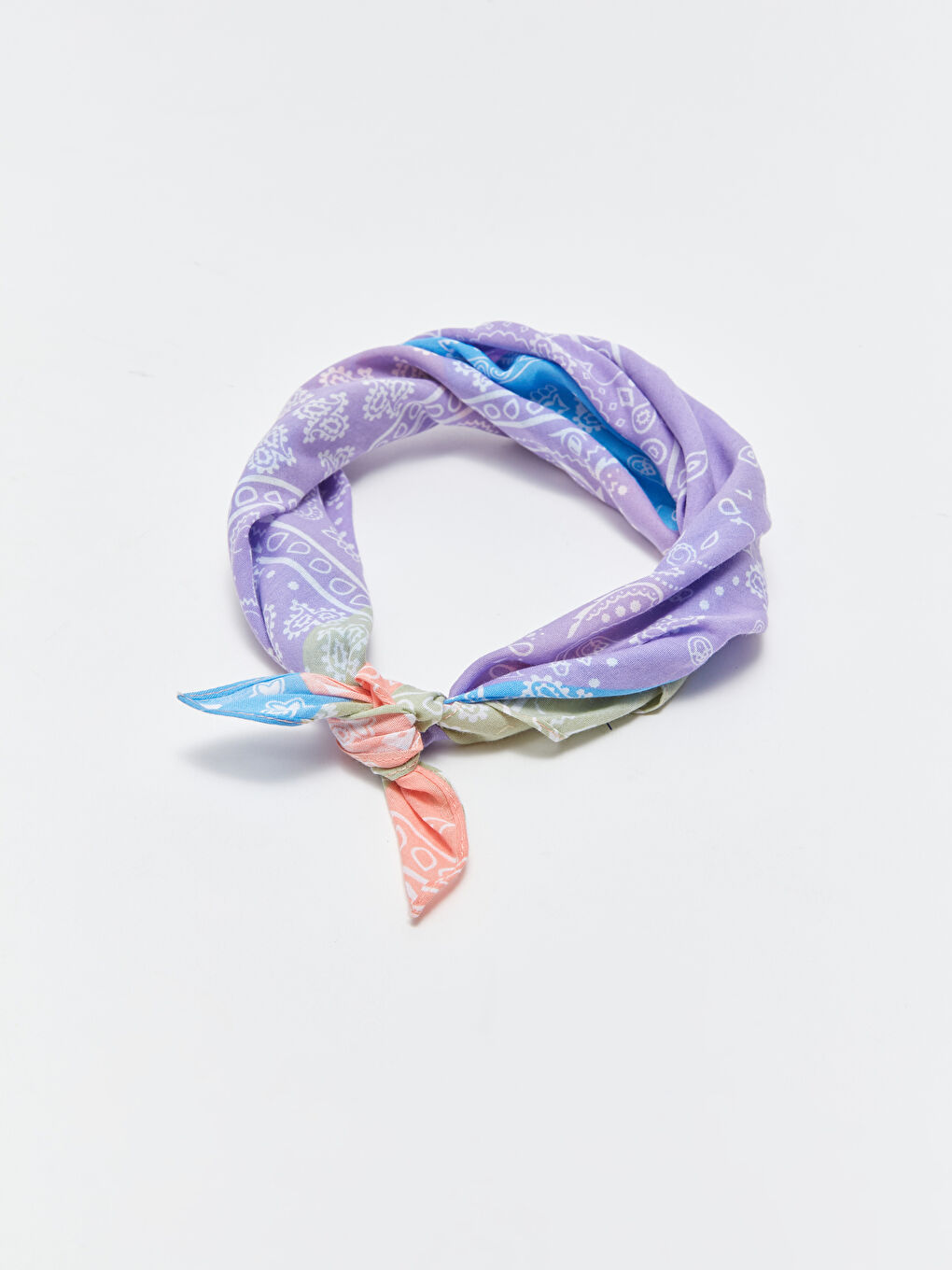 Mavi Desenli Kadın Bandana-4