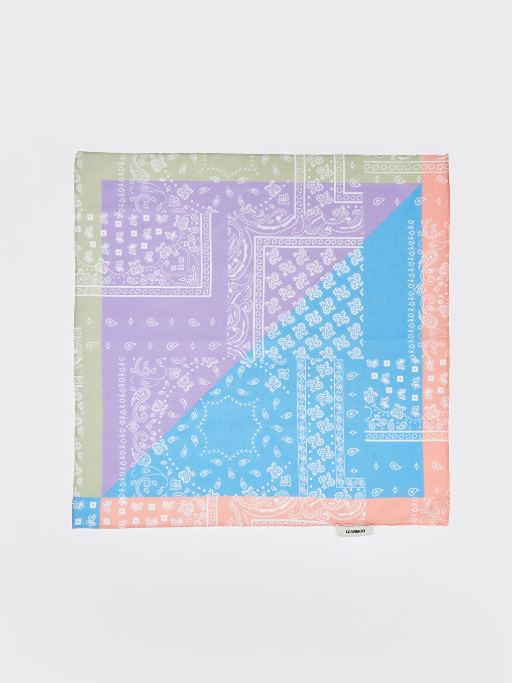 Mavi Desenli Kadın Bandana-5