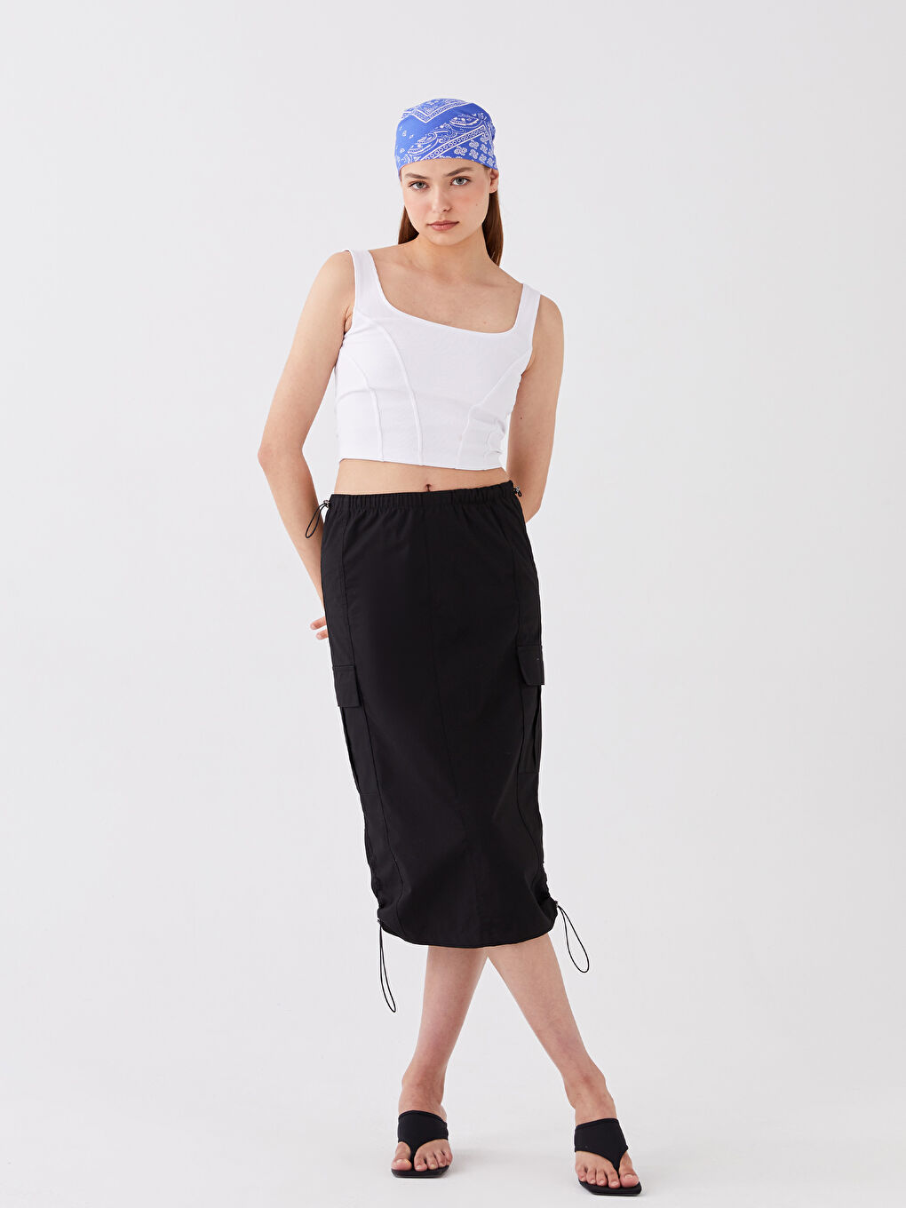 Pembe Desenli Kadın Bandana-2