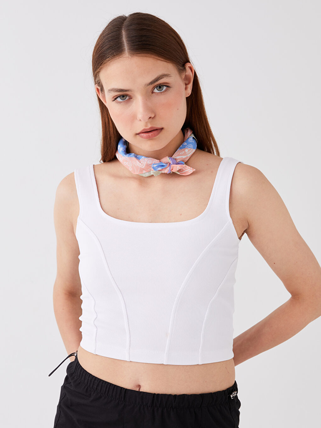 Mavi Desenli Kadın Bandana-2