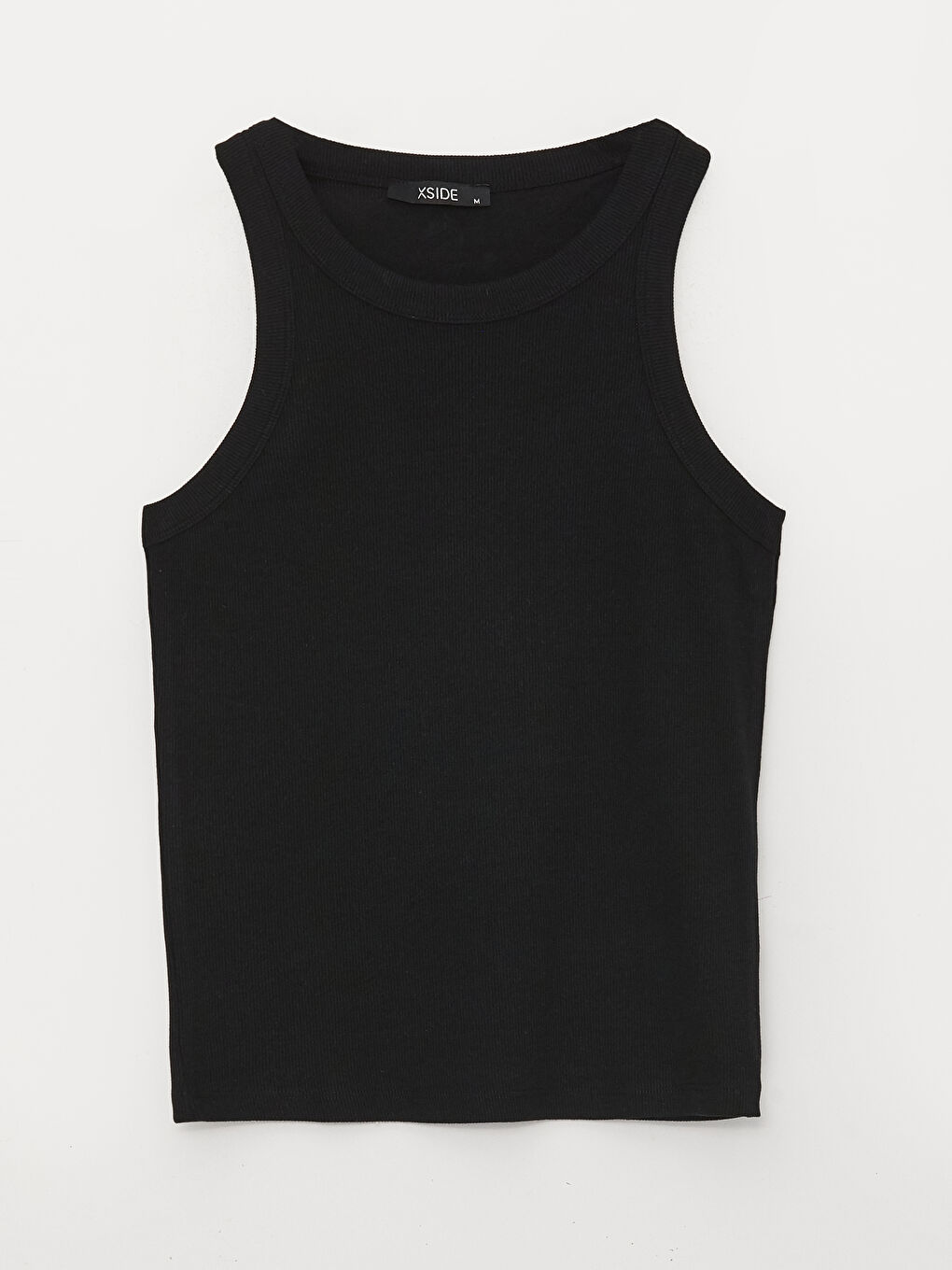 Әйелдерге арналған дөңгелек жағалы өрнексіз майка-5