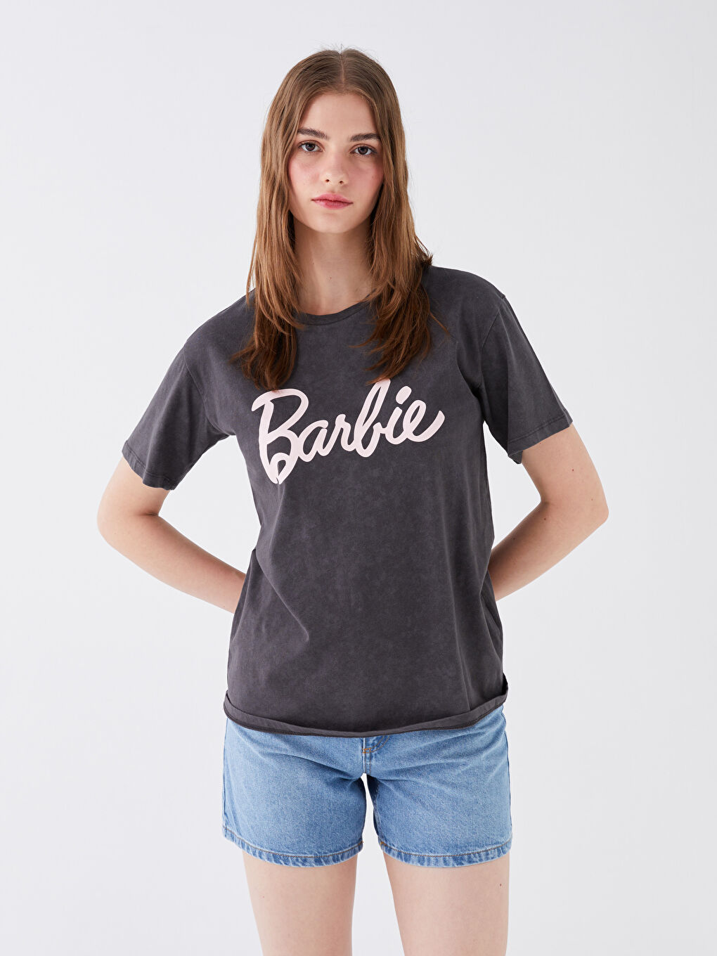 XSIDE Crew Neck Barbie Printed Short Sleeve Women's T-Shirt -S3IY99Z8-RFL
