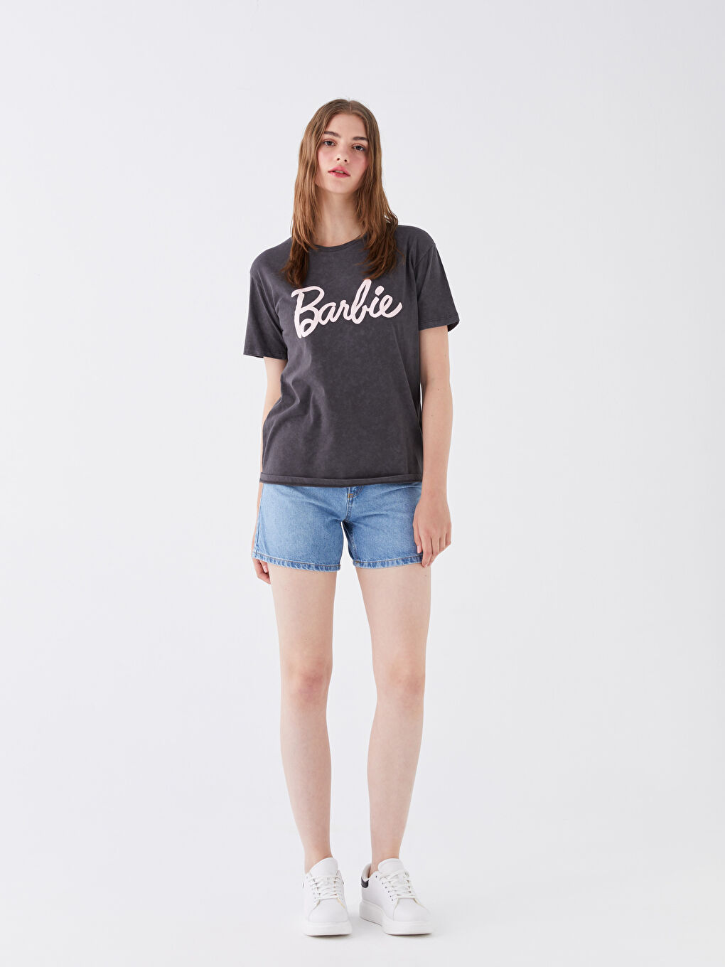XSIDE Crew Neck Barbie Printed Short Sleeve Women's T-Shirt -S3IY99Z8-RFL