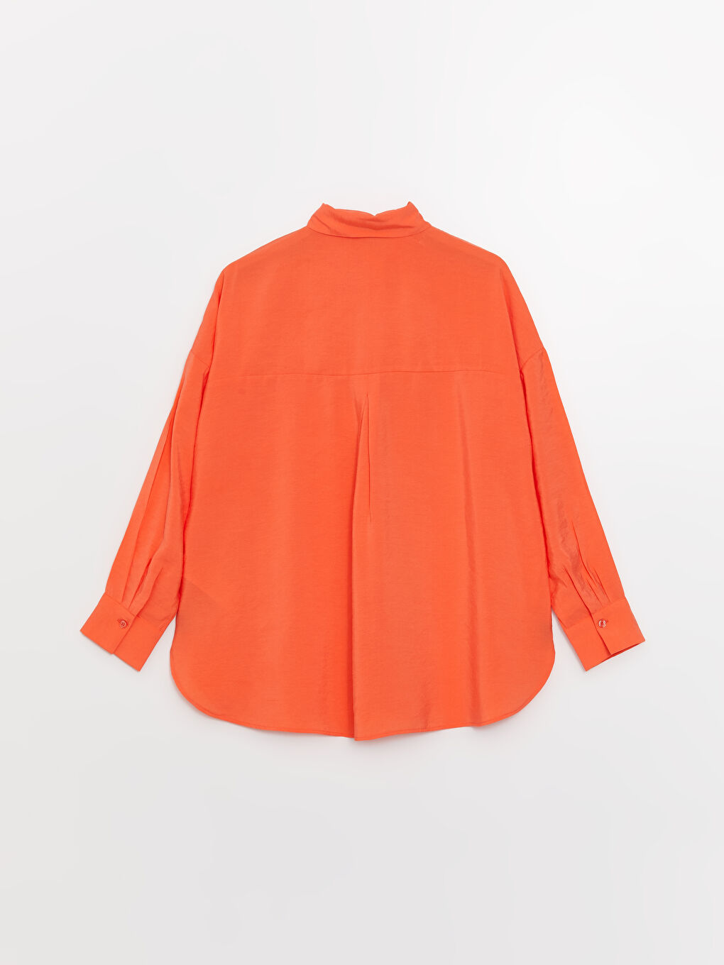 Tunique Chemise Unie à Manches Longues Oversize pour Femmes-6