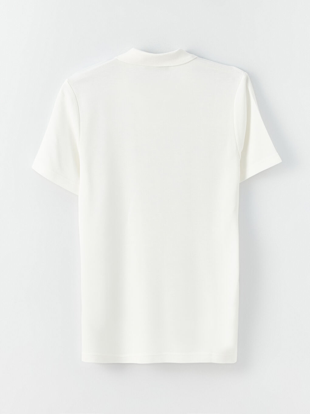 Beyaz Polo Yaka Kısa Kollu Erkek Tişört-8