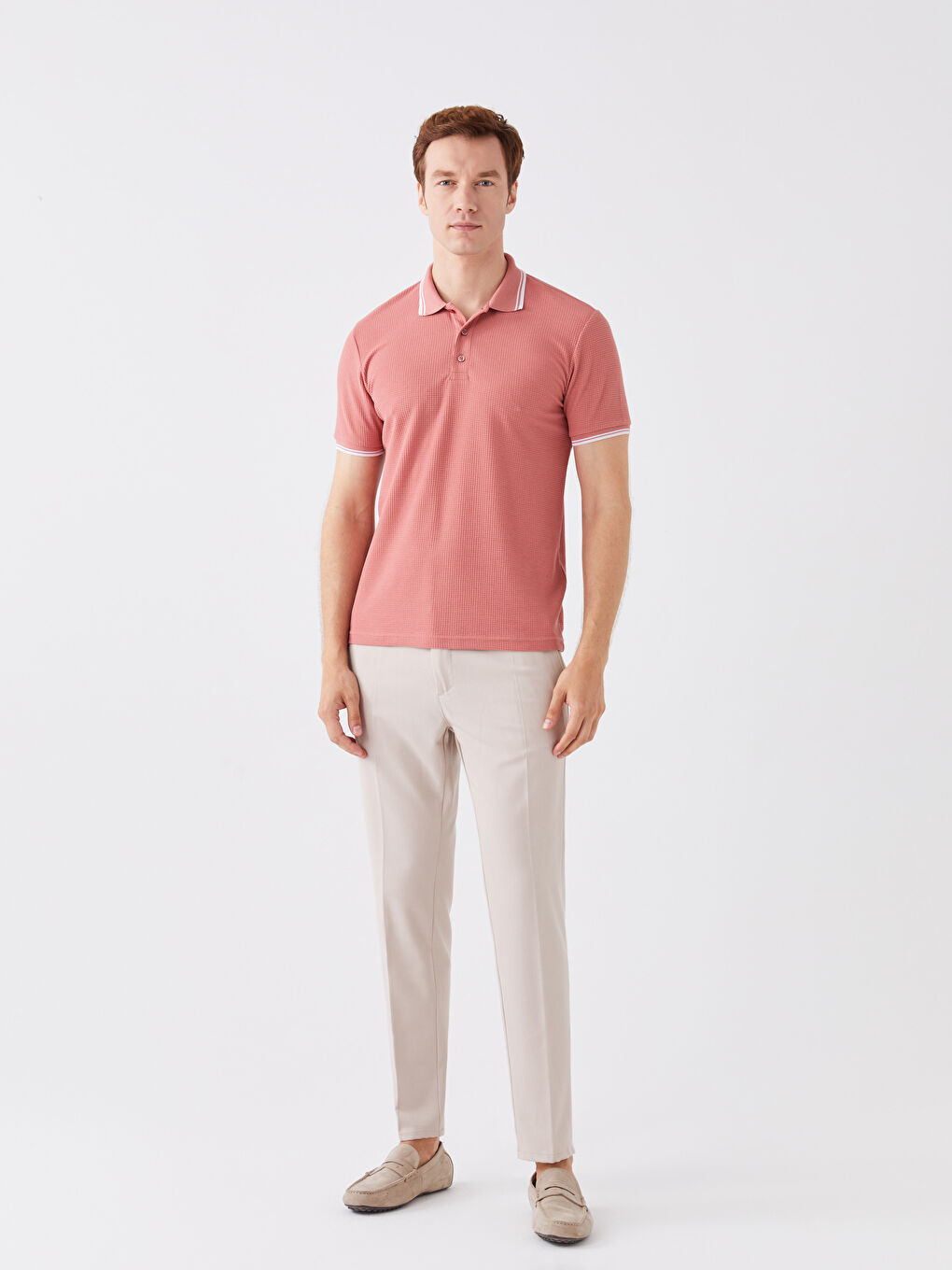 Polo Neck Short Sleeve Pique Men's T-Shirt-2