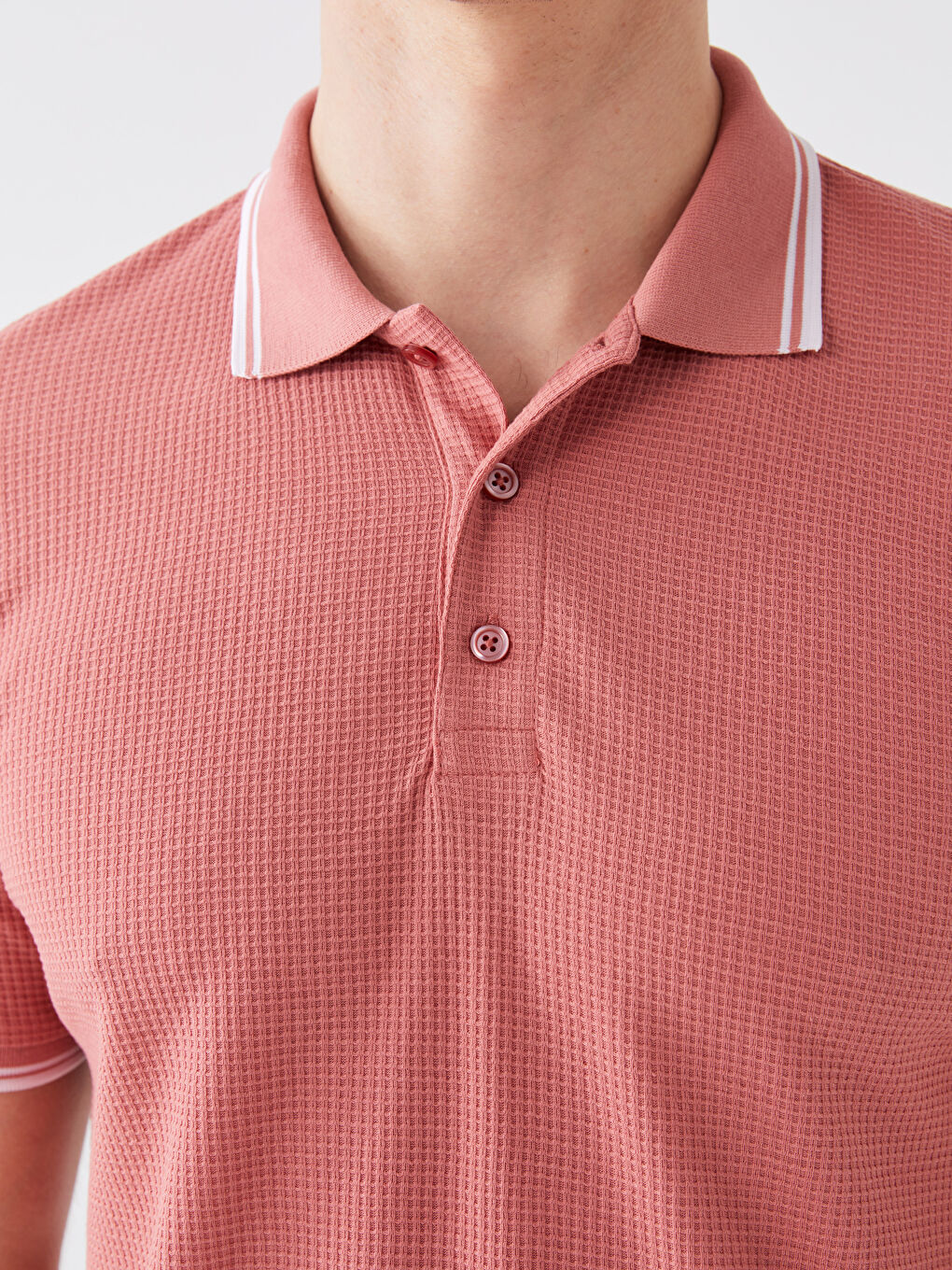 Polo Neck Short Sleeve Pique Men's T-Shirt-3