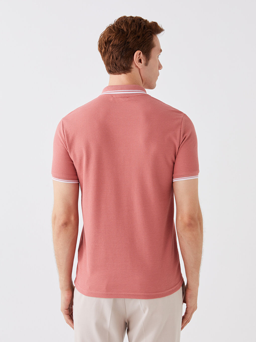 Polo Neck Short Sleeve Pique Men's T-Shirt-4