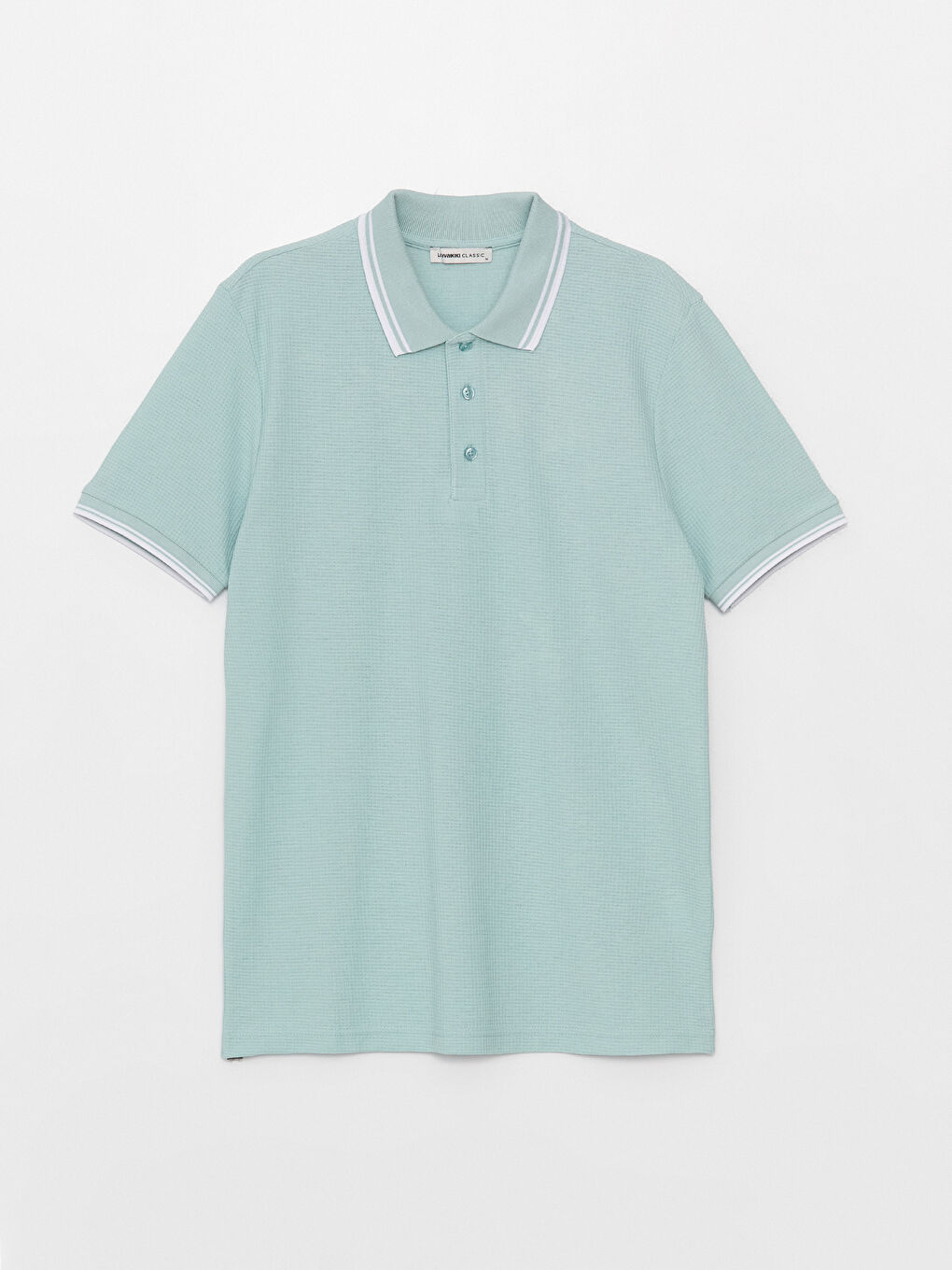 Yeşil Polo Yaka Kısa Kollu Pike Erkek Tişört-5