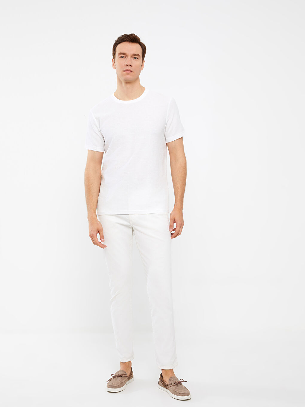 تيشيرت بيكيه كم قصير ياقة دائرية للرجال-2