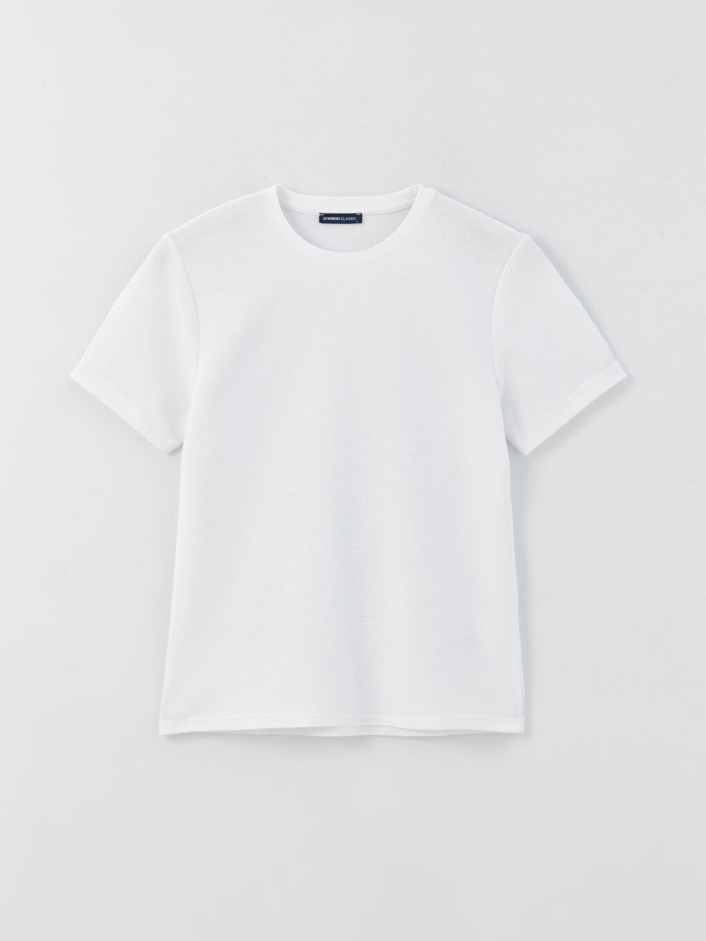 تيشيرت بيكيه كم قصير ياقة دائرية للرجال-5