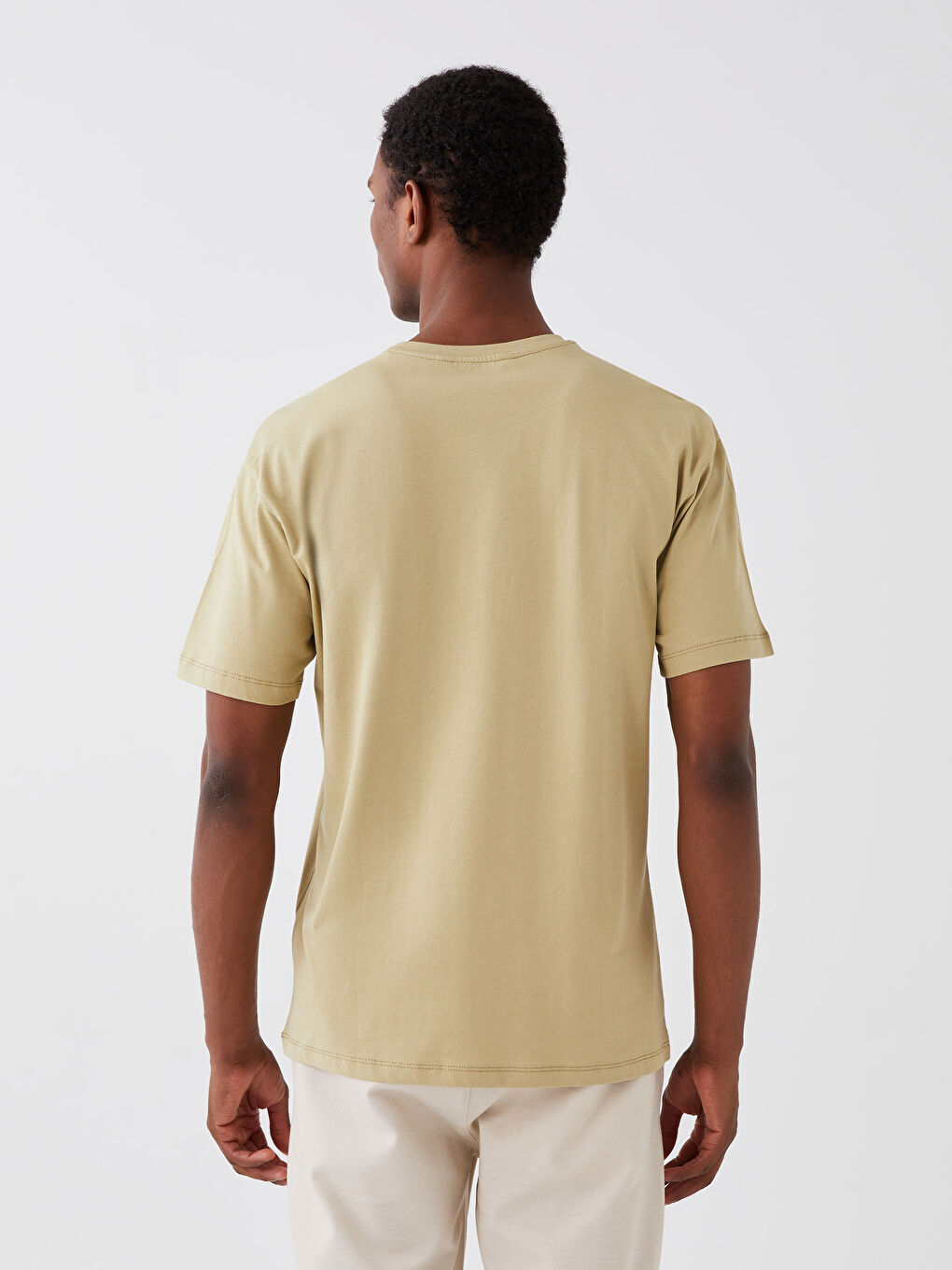 Crew Neck Short Sleeve Printed Combed Cotton Men's T-shirt-4