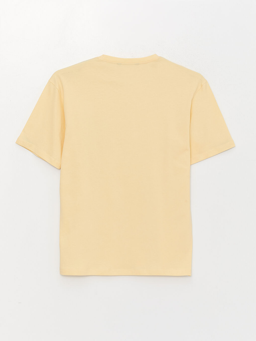 Bej Bisiklet Yaka Kısa Kollu Baskılı Penye Erkek Tişört-6