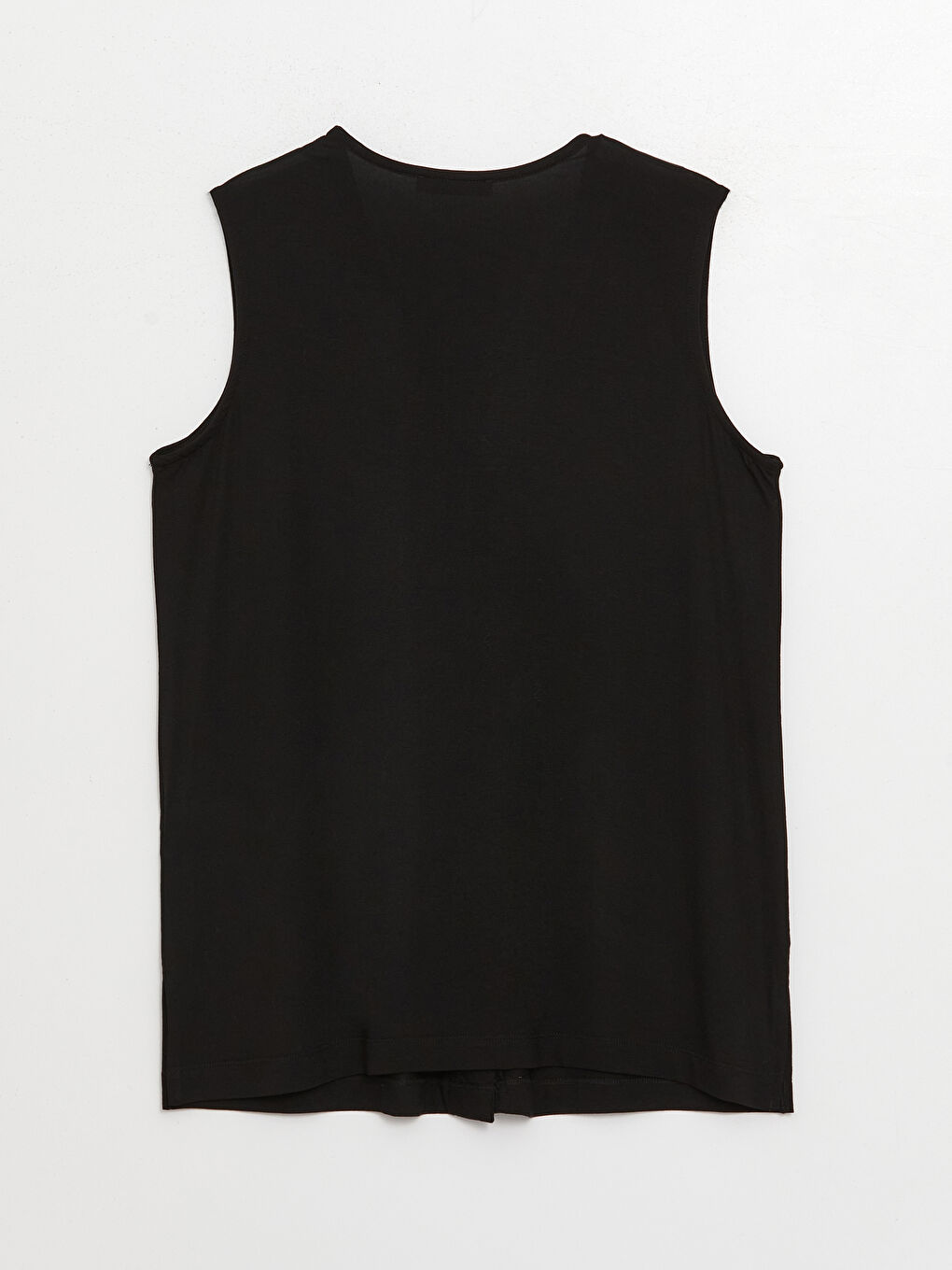 Siyah Kadın V Yaka Düz Yelek-6