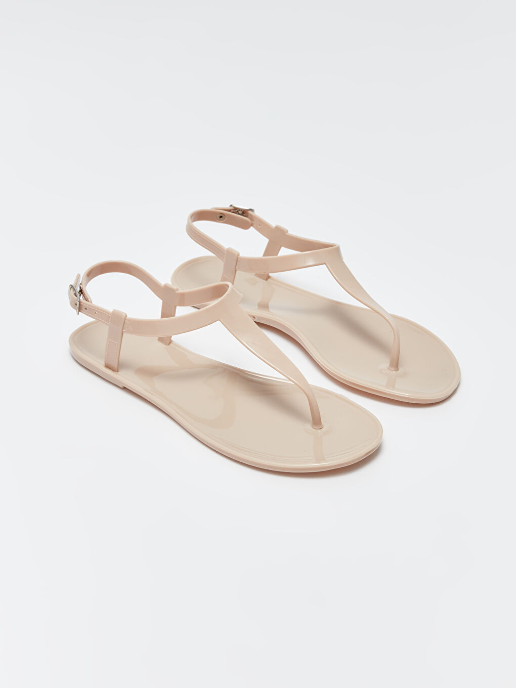 Bej Parmak Arası Kadın Plaj Sandaleti