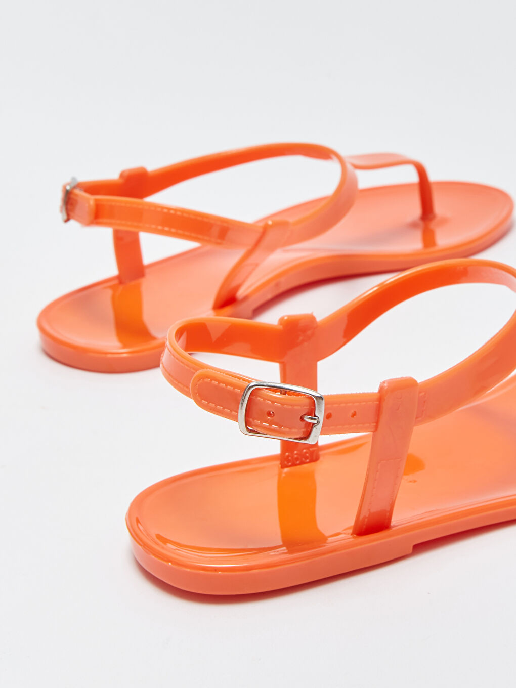 Turuncu Parmak Arası Kadın Plaj Sandaleti-4