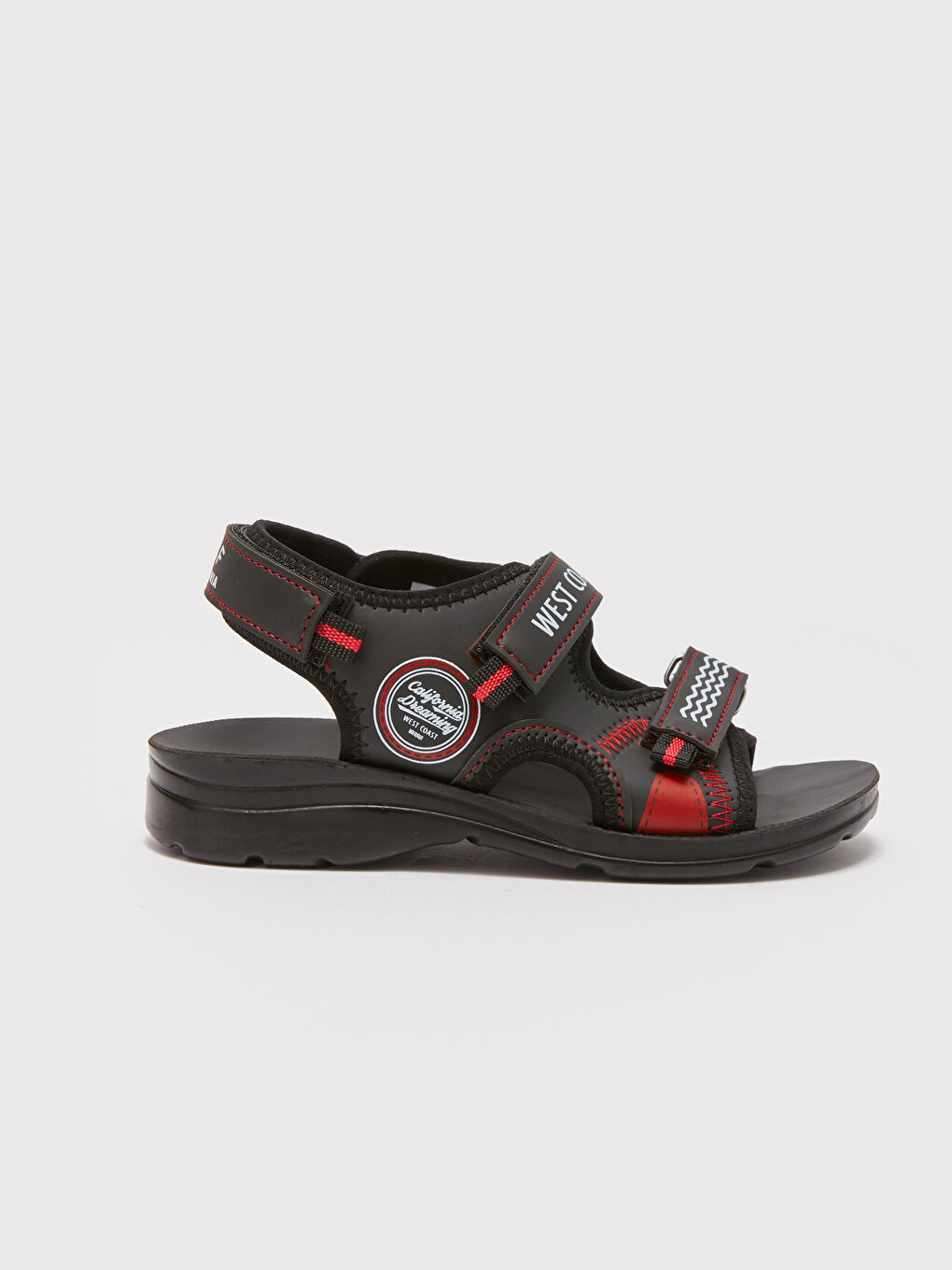 Siyah Baskılı Erkek Çocuk Plaj Sandaleti-1