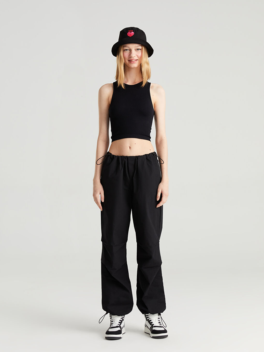 Text Embroidered Women's Bucket Hat-2