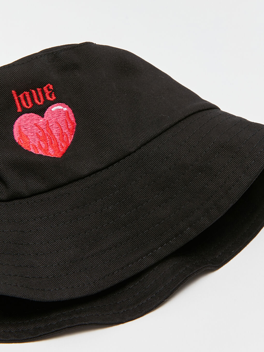 Text Embroidered Women's Bucket Hat-5