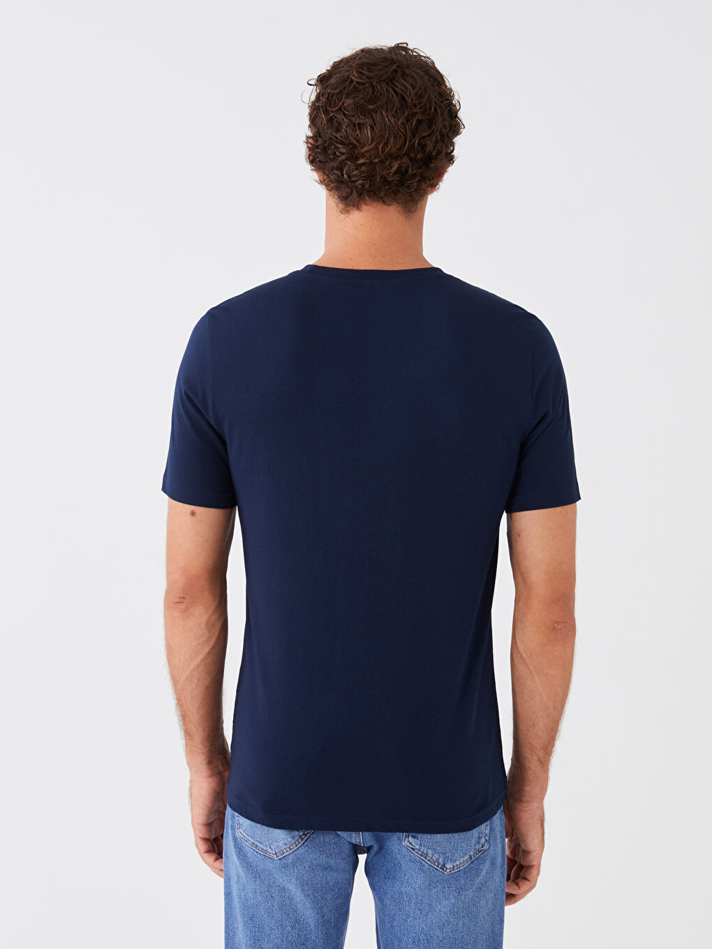 Crew Neck Short Sleeve Printed Combed Cotton Men's T-shirt-4