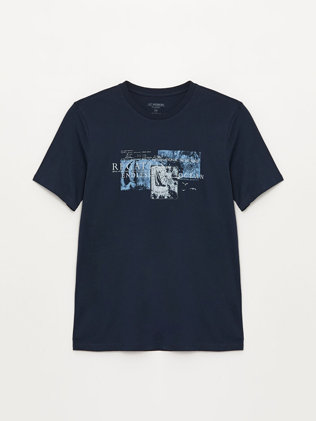 Crew Neck Short Sleeve Printed Combed Cotton Men's T-shirt-5